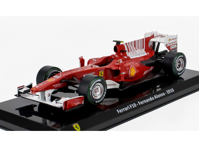 FERRARI F1 F10 №8 Season (2010) Fernando Alonso - Con Vetrina - With Showcase, F-1 Red Met White