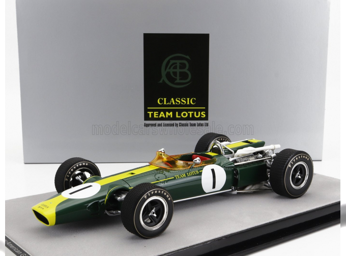 LOTUS F1 43 Team Lotus N1 Winner Usa Gp (1966) Jim Clark, British Racing Green Yellow