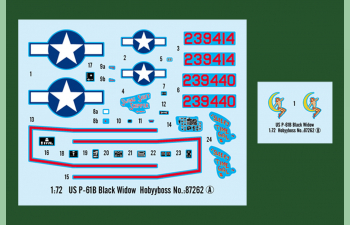 Сборная модель Американский тяжёлый ночной истребитель P-61B "Black Widow" англ. "Черная вдова"
