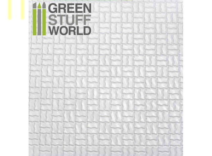 Пластиковый лист с текстурой изогнутые смещения А4 2х5 мм / ABS Plasticard - OFFSET CURVED Textured Sheet - A4