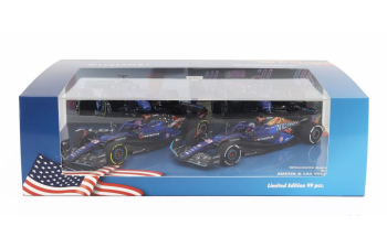 WILLIAMS Set 2x F1 Fw45 Team Williams Racing Gulf №23 Las Vegas Usa Gp (2023) + №23 Austin Usa Gp 2023 Alexander Albon, Blue Black