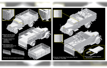 Сборная модель Немецкий грузовик German 3t 4x2 Truck w/2cm FlaK 38 (2 in 1)