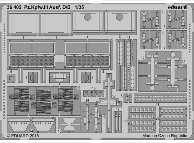 Фототравление для Pz. Kpfw. III Ausf. D/ B