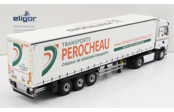 RENAULT T-LINE HIGH TRUCK TELONATO PEROCHEAU TRANSPORTS (2021), WHITE GREEN ORANGE