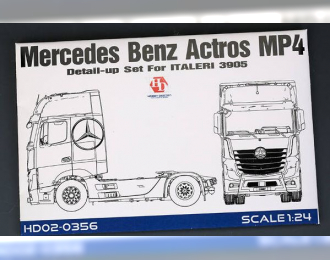 Набор для доработки Mercedes Benz Actros MP4 Detail-UP Set для моделей Italeri 3905 （PE+Metal Logo）