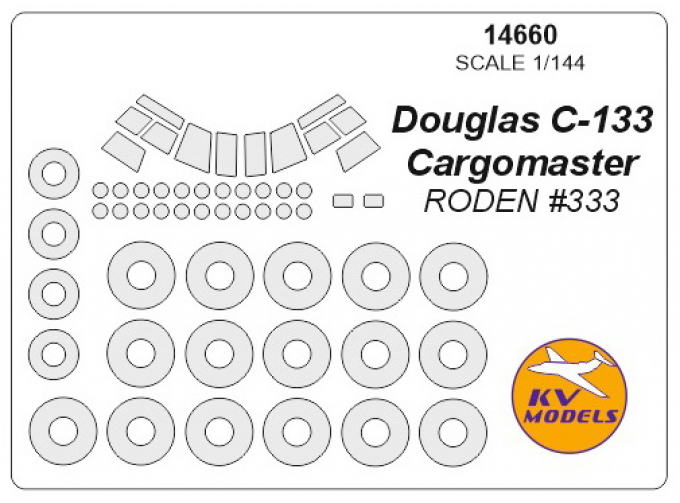 Маска окрасочная Douglas C-133 Cargomaster (RODEN #333) + маски на диски и колеса