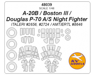 Набор масок окрасочных для Douglas A-20B / Boston II + wheels masks