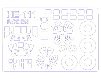 Набор масок окрасочных для He-111 (All modifications) + маски на диски и колеса