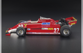 FERRARI F1 126ck №27 Winner Spain Gp (1981) Gilles Villeneuve - Apribile - With Openings - Dettaglio Motore - Engine Detail, Red Silver