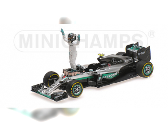 MERCEDES AMG PETRONAS F1 TEAM - F1 W07 HYBRID - ROSBERG - WORLD CHAMPION 2016 - W/ FIGURINE