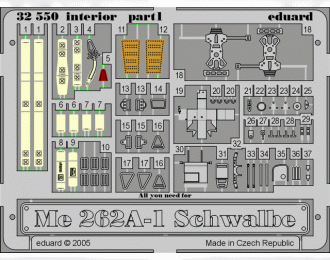 Цветное Фототравление для Me 262A Schwalbe interior