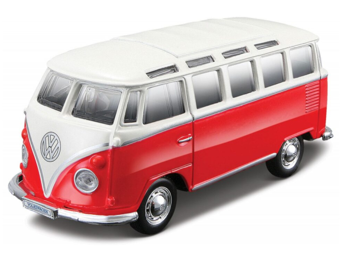 VOLKSWAGEN T1 Samba Van Pull-Back, red/white