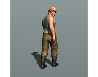 Фигура Тракторист идущий (масштаб 1:24), окрашенная