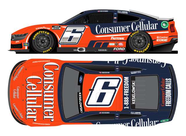 FORD Mustang #6 Brad Keselowski *Consumer Cellular* orange/blue/white 2024