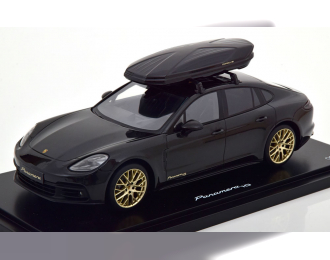 PORSCHE Panamera 10 years Edition with roof box, black-metallic