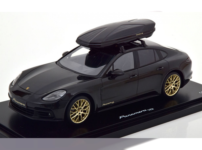 PORSCHE Panamera 10 years Edition with roof box, black-metallic