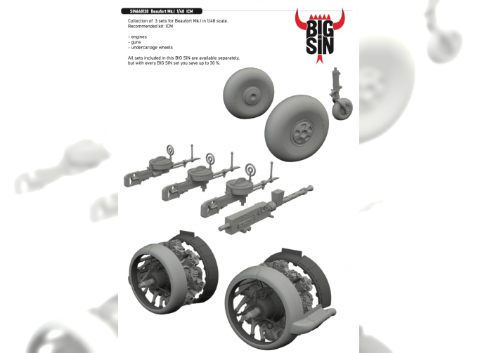 Набор деталей для модели Beaufort Mk.1 (ICM)