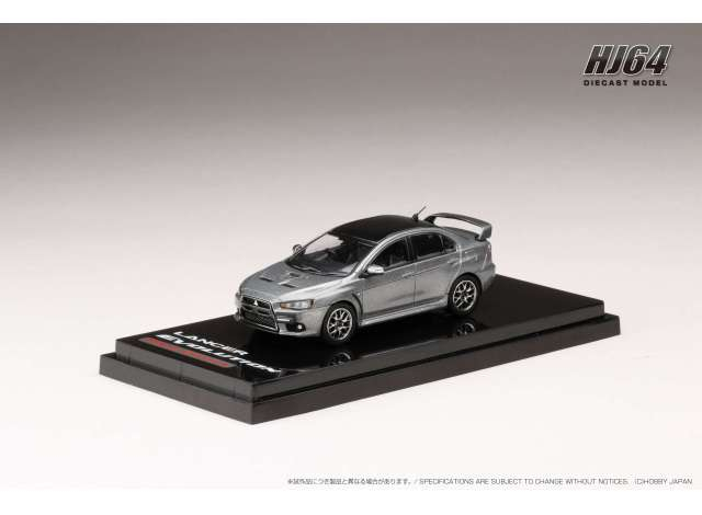MITSUBISHI Lancer Evolution X Final Edition with engine display model, titanium grey metallic with black roof