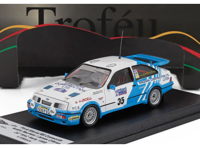 FORD Sierra Rs Cosworth (night Version) №35 Rally Rac Lombard Austin Machale - James O'brien (1988), Light Blue White
