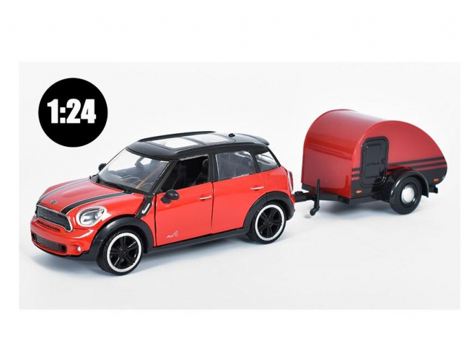 MINI Cooper S All4 Countryman  with trailer (2011), red/black