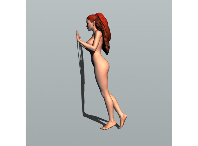 Фигурка Нагота упёрлась в стену, окрашенная