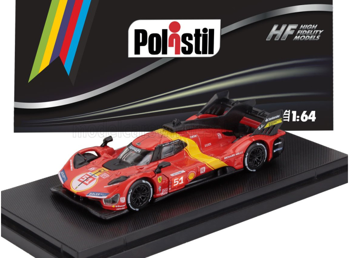 FERRARI 499p 3.0l turbo v6 Team ferrari AF Corse №51 Winner 24h Le Mans (2023) Alessandro Pier Guidi - James Calado - Antonio Giovinazzi - Con Vetrina - With Showcase