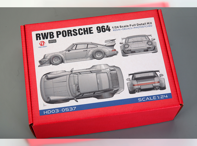 1/24 RWB Porsche 964 Full Detail Kit (Resin+PE+Decals+Metal Wheels+Metal parts)