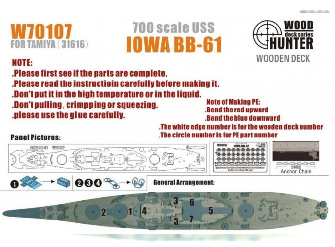 Набор деталей IOWA Bb-61 (Tamiya 31616)