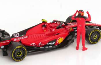 FERRARI F1 SF-23 TEAM SCUDERIA FERRARI N 55 SEASON 2023 CARLOS SAINZ - RED BLACK