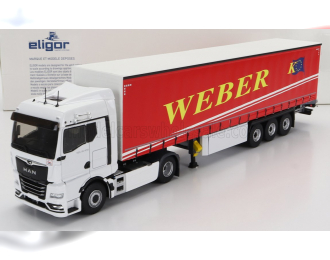 MAN Tgx 18.470 Truck Telonato Weber Transports (2020), White Red