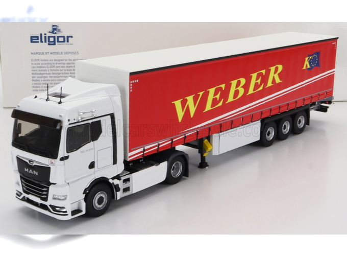 MAN Tgx 18.470 Truck Telonato Weber Transports (2020), White Red