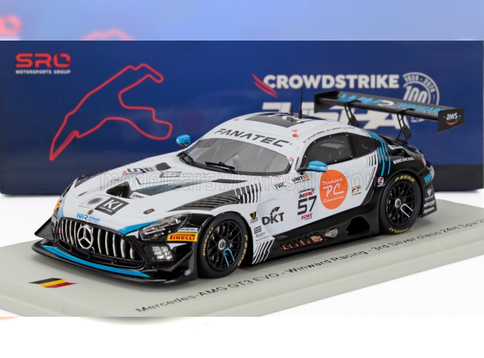 MERCEDES-BENZ Amg Gt3 Evo 6.2l V8 Team Winward Racing №57 3rd Silver Class 24h Spa (2024) Tanart Sathienthirakul - Daan Arrow - Colin Caresani, White Black
