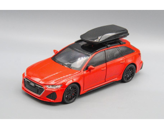AUDI RS6 с багажным боксом, красный, 21 см