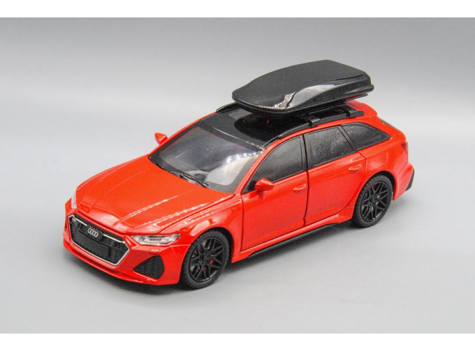 AUDI RS6 с багажным боксом, красный, 21 см