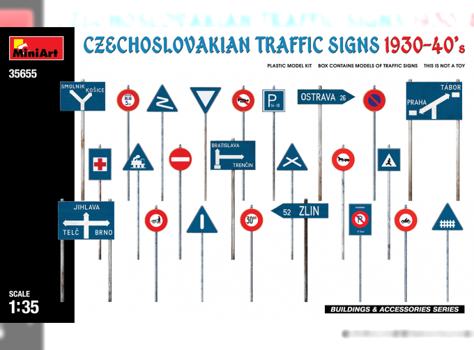 Сборная модель Дорожные знаки. Чехословакия 1930-1940