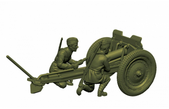 Сборная модель Советская 76-мм полковая пушка с расчетом