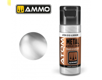 Краска акриловая ATOM COLOR METALLIC Алюминий / Aluminium, 20мл