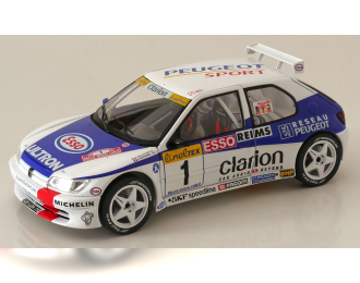 PEUGEOT 306 Maxi N 1 2nd Rally Montecarlo (1996) Francois Delecour - Herve Sauvage, White Blue