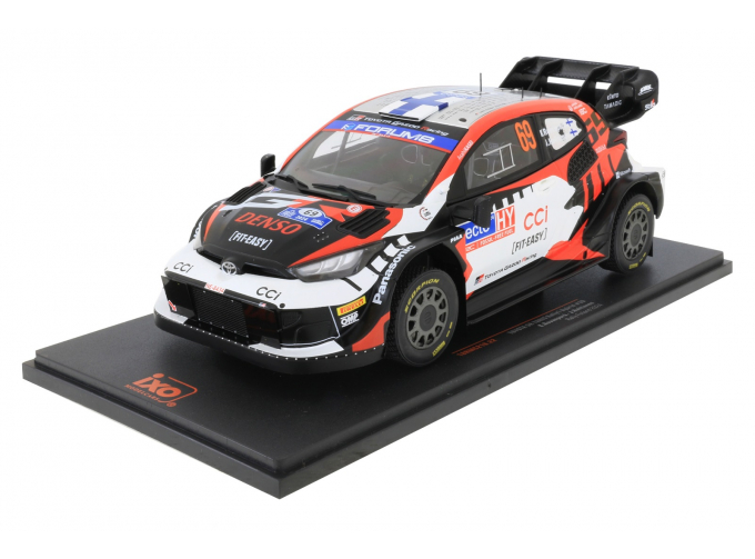 TOYOTA Yaris Gr Rally1 Team Toyota Gazoo Racing Wrt №69 Rally Finland (2024) Kalle Rovanpera - Jonne Halttunen, Black White Red