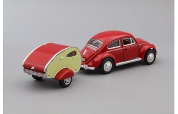 VOLKSWAGEN Beetle с прицепом, red