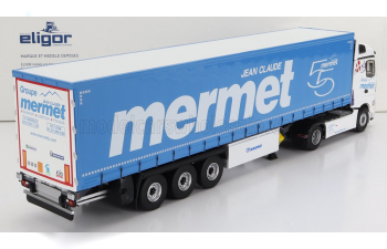 MERCEDES-BENZ Actros 5 Truck Telonato Mermet Transports (2020), White Light Blue