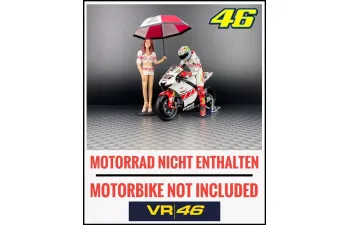 Фигурки Valentino Rossi & Ombrellina Gp Valencia (2005), White Red