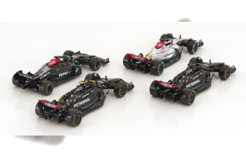 MERCEDES-BENZ Set 4 modelcars W12-W14, Hamilton/Russel (2021-2023)