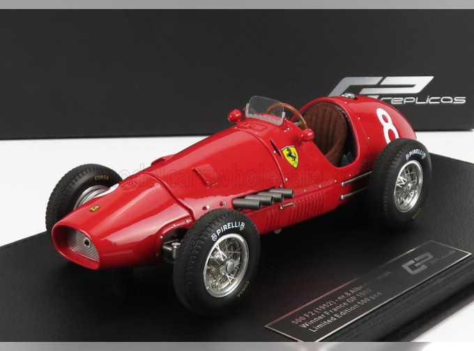 FERRARI F1 500 F2 Scuderia Ferrari N8 Winner France Gp Alberto Ascari (1952) World Champion - Con Vetrina - With Showcase, Red