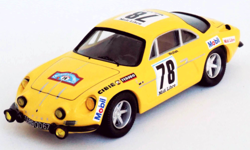 RENAULT A110 Alpine №78 Rally Criterium Des Cevennes (1969) B.Wollek - M.Grandrive, Yellow