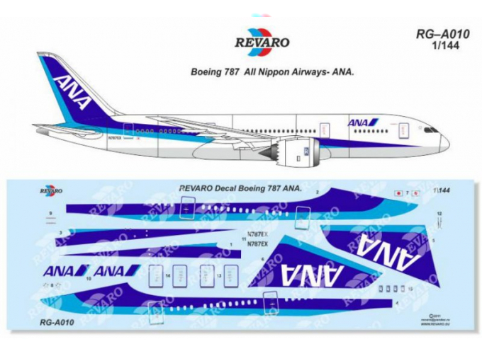 Декаль Boeing 787 ANA