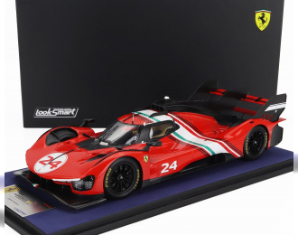 FERRARI 499p 3.0l Turbo V6 №24 Modificata Launch Version (2024) - Con Vetrina - With Showcase, Red White Black