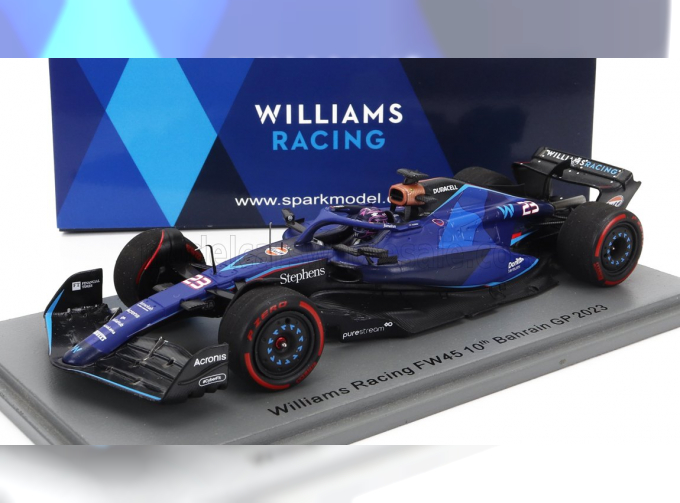 WILLIAMS F1 Fw45 Team Williams Racing №23 Bahrain Gp (2023) Alexander Albon, Blue