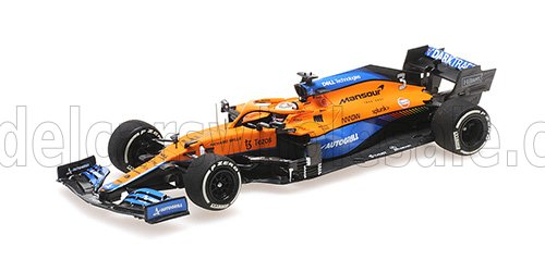 McLAREN F1 Mcl35l Mercedes M12 Eq Power+ Team Mclaren N 3 French Gp (2021) Daniel Ricciardo, Orange Light Blue