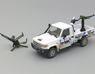 TOYOTA Land Cruiser J79 Armed Pickup with Machine Guns, white